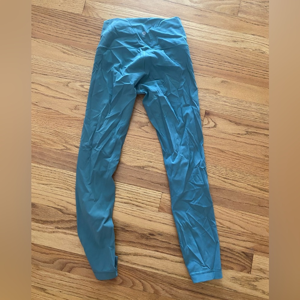 Teal Lululemon align leggings, size 2
